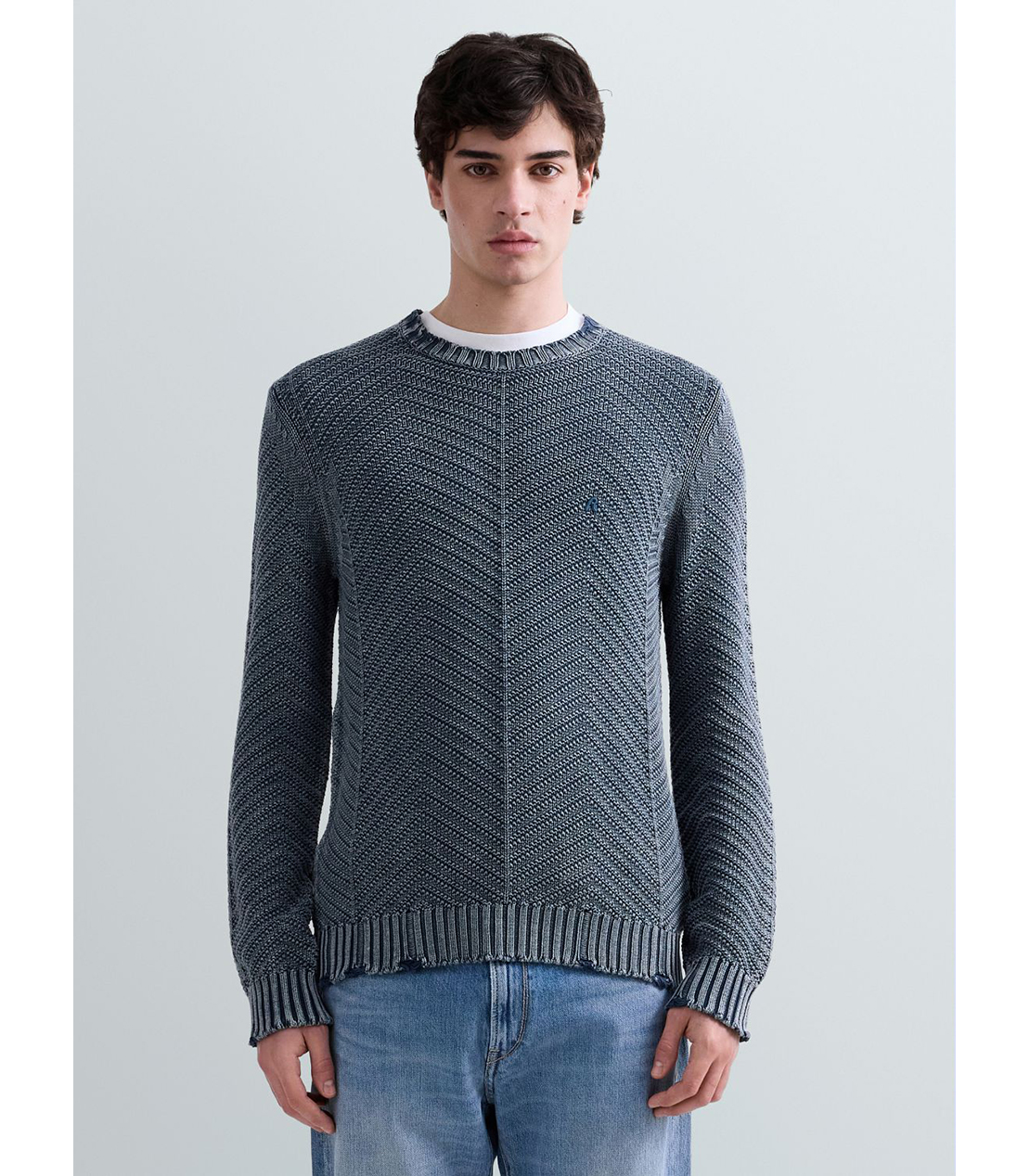 ダメージ加工コットンニット